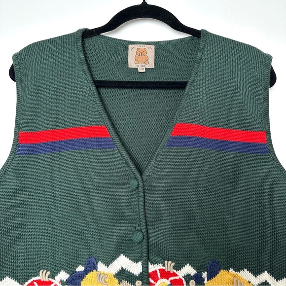 Vintage Boho Cottagecore Wool Blend Sweater Vest Hand Embroidered Kitschy - Picture 2 of 9